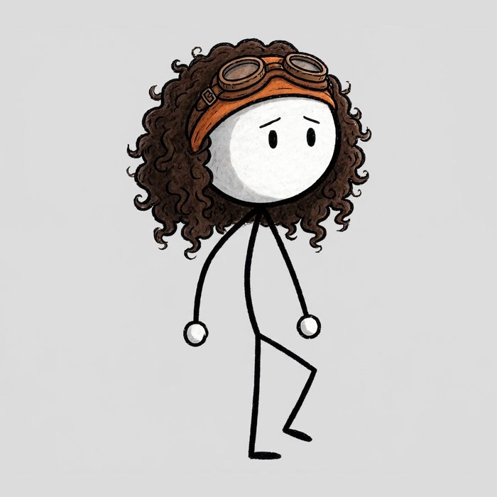 Itzel, con rizos, banda naranja y goggles